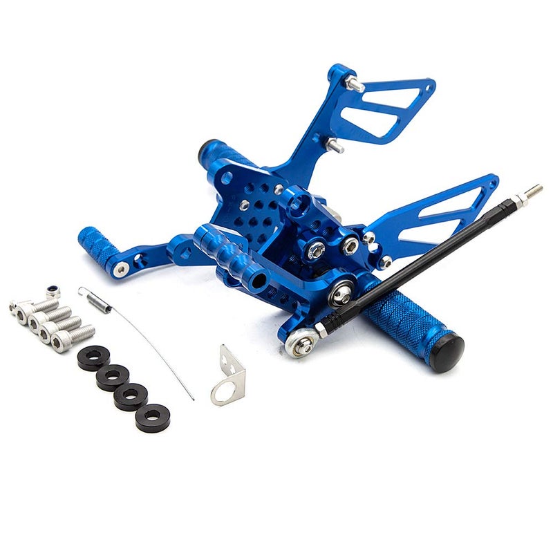 PROCNC Motorcycle Aluminum Rearsets Foot pegs Rear sets Footrest Fit for Suzuki GSXR1000 2000 2001 2002 2003 2004 GSXR750 1996-2005 SV650/SV650S SV1000/S 1998-2014 GSX600 2000-2005 (Blue) - Image 5